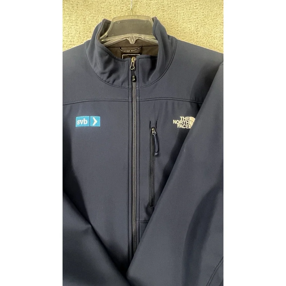 The North Face Jacket Mens XL Apex Bionic Softshell Navy Silicon Valley Bank EUC